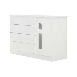 Cômoda Sabrina com Porta, Branca, MDF – 4868
