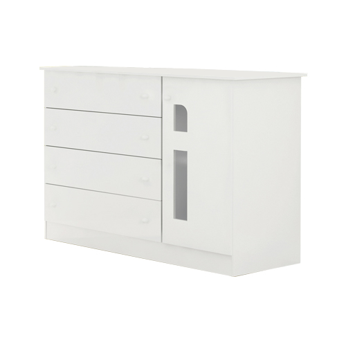 Cômoda Sabrina com Porta, Branca, MDF – 4868