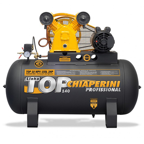 Compressor de Ar Monofásico 2 hp 140 libras 10 pés 150 Litros – TOP10MPV150LTM