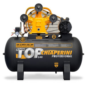 Compressor de Ar Monofásico 3Hp, 140 libras, 15 pés, 150 Litros – TOP15MP3V150LTM
