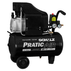 Compressor de ar baixa pressão 8,2 pés 25 litros monofásico – CSA8,2/25 – PRATIC AIR 110v