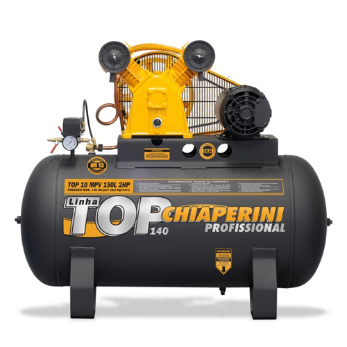 Compressor de Ar Trifásico 2 hp 140 libras 10 pés 150 Litros 110v/220v – TOP10MPV150LTT