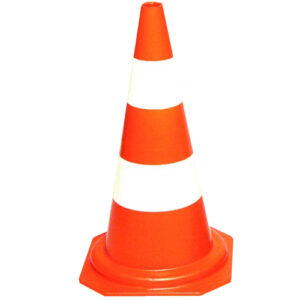 Cone de Sinalização Rígido 50cm Laranja/Branco