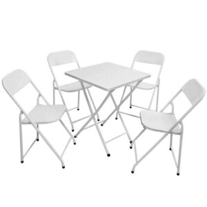Conjunto América Mesa Quadrada e 4 Cadeiras Branco