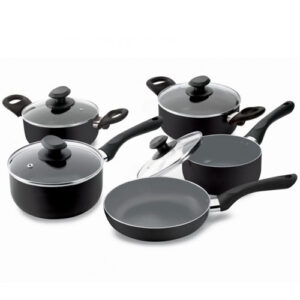 Conjunto de panelas 5 Peças Preto com Revestimento Cerâmico