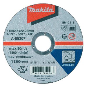 Disco de Corte Abrasivo para Metal 115mm MAKITA-A85307