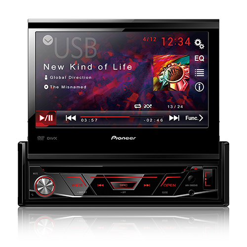 DVD Player com 1-DIN Tela Retrátil de 7 Polegadas com Alta Resolução (WVGA) Entrada USB Frontal – AVH3880DVD