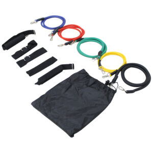Kit Elástico Extensor 11 Itens Treinamento Funcional Pilates