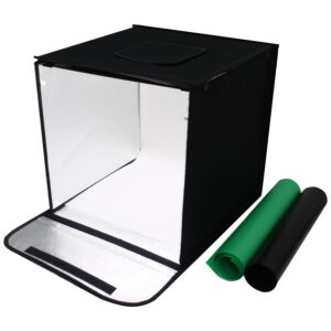 Estúdio Fotográfico Portátil 60x60cm 2 Barra Led 3 Fundos Bivolt
