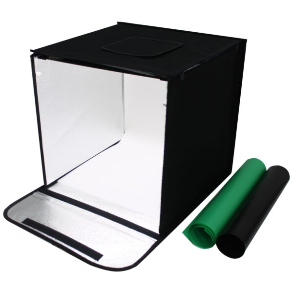 Estúdio Fotográfico Portátil 60x60cm 2 Barra Led 3 Fundos Bivolt