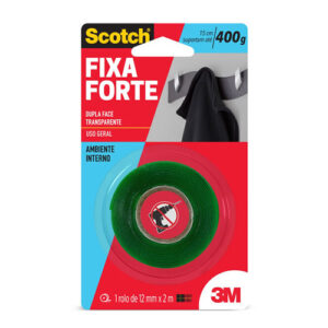 Fita Dupla Face Fixa Forte Transparente 12mm x 2m 3m