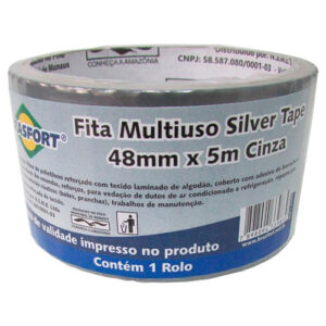 Fita Multiuso 5 Metros Silver Tape Cinza