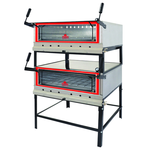 Forno Industrial a Gás Duplo com Estrutura Externa em Aço Inox Escovado sem Kit Gás