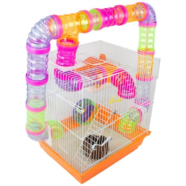Gaiola Labirinto para Hamster 2 Andares – 33x28x38 cm