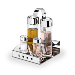 Galheteiro Inox 4 Peças Suporte em Inox – MAK-INOX