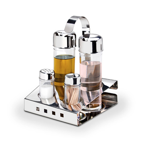 Galheteiro Inox 4 Peças Suporte em Inox – MAK-INOX