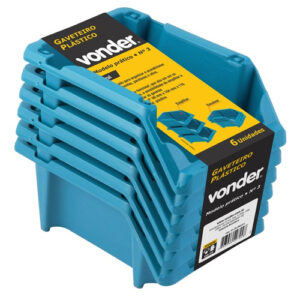 Gaveteiro Plástico Kit com 6 Peças Número 3 Azul