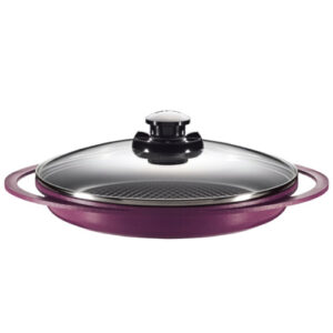 Grill Cerâmico Com tampa de Vidro 28cm Cerâmica 1,6 Litros
