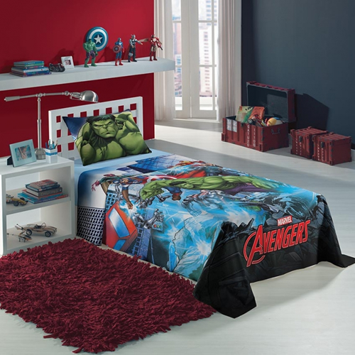 Jogo de Cama Estampado Avengers 2 Peças