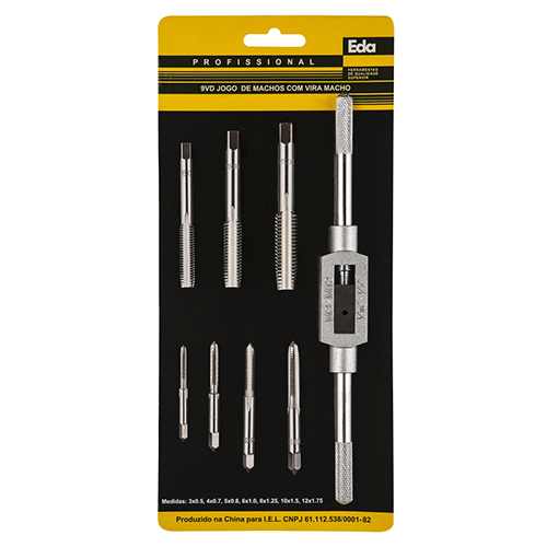 Jogo Kit Macho com Vira Macho 8 PCS M3 a M12 – 9VD