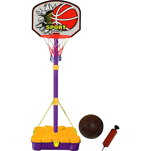 Kit Basquete 1,64m Tabela Cesta Bola Inflador