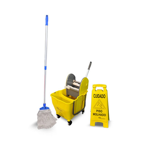 Kit de Limpeza Balde Espremedor Doblo 30 Litros Placa e Mop