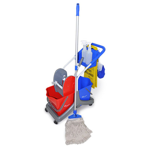 Kit de Limpeza com Balde Espremedor, Placa e Mop Pulverizador