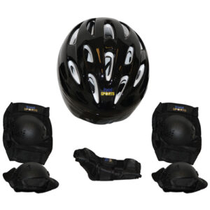 Kit de Proteção Radical, Capacete, Cotoveleiras, Joelheiras e Luvas – Tamanho G