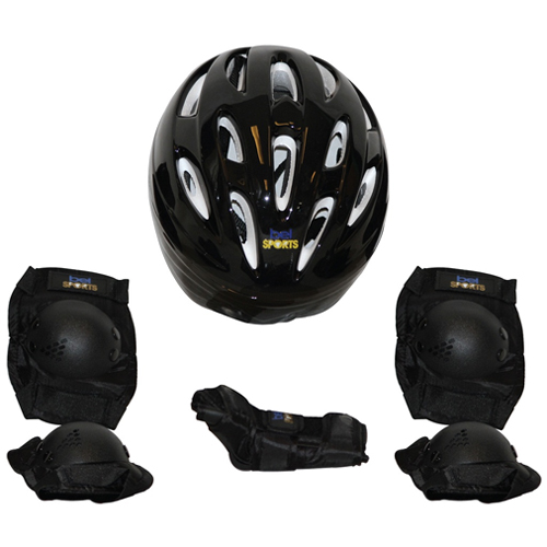 Kit de Proteção Radical, Capacete, Cotoveleiras, Joelheiras e Luvas – Tamanho G