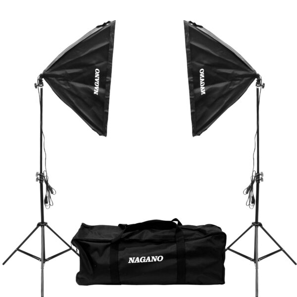 Kit Estúdio 2 Softbox 50x70cm 2 Lâmpadas Tripé 2m Bolsa