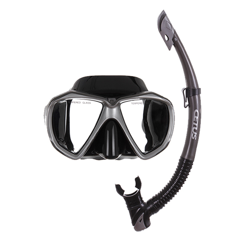 Kit Mergulho Duplo Cetus Silicone Icaro Preto