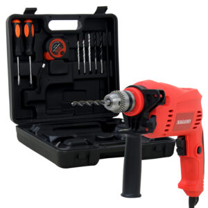 Furadeira Parafusadeira de Impacto 3/8 Pol 1.5-10mm 500W com Maleta e Acessórios
