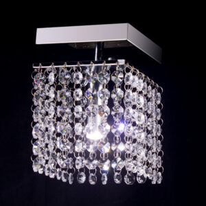 Luminária de Cristal Embutido K9 Legítimo Alumínio Espelhado – 12x12cm Base – G9*1 60hz Bivolt – TL12