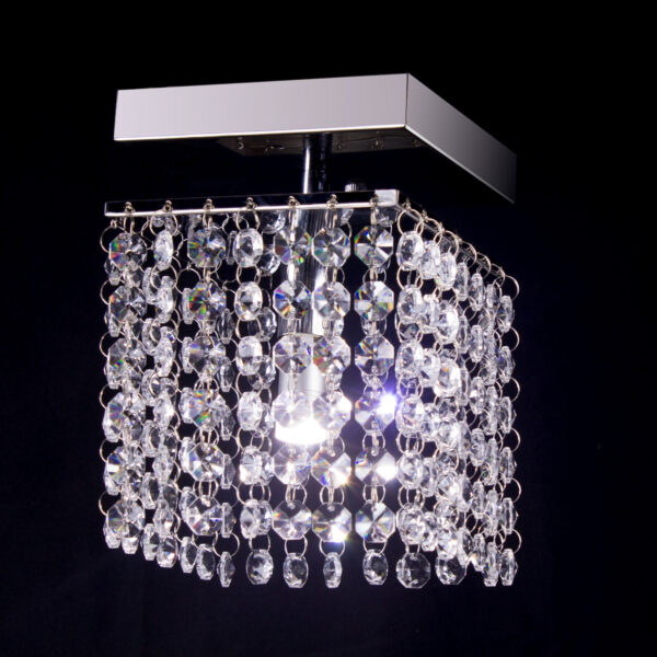 Luminária de Cristal Embutido K9 Legítimo Alumínio Espelhado – 12x12cm Base – G9*1 60hz Bivolt – TL12