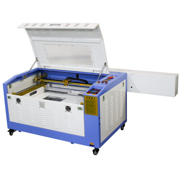 Máquina CNC Router Laser Corte e Gravação 60x40cm 60w Mesa de Elevação com 220v Sensor Fluxo de Água