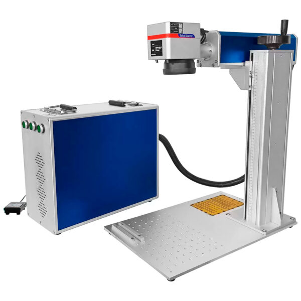 Máquina de Gravação Laser Metais Fiber Portátil 100w com Entrada Eixo Rotativo