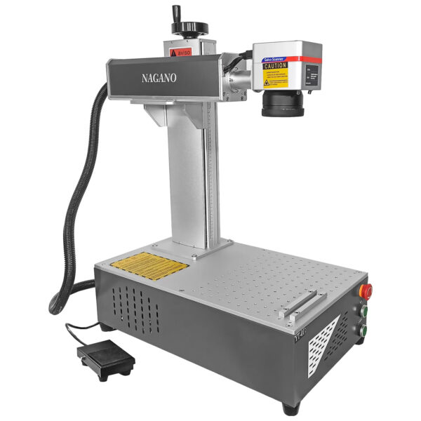 Máquina de Gravação Laser Metais Fiber Mini 20w com Entrada Eixo Rotativo BSL