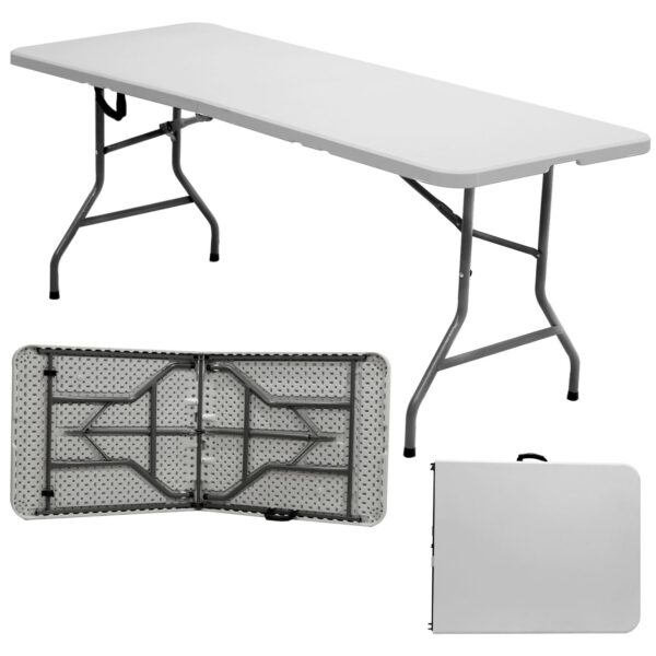 Mesa Dobrável Portátil Vira Maleta 1.80m Camping Praia