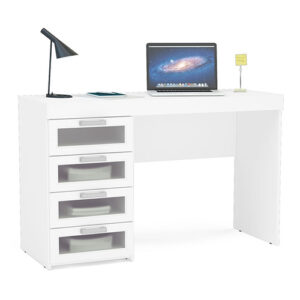 Mesa Malta – 4 Gavetas Com Vidro