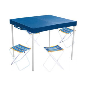 Mesa Prática com 4 Banquetas Azul – 3403