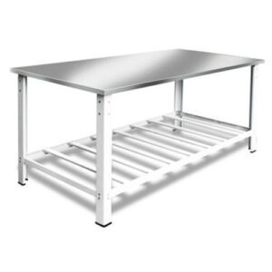 Mesa Tampo Aço Inox com Paneleiro 120 x 60 x 80