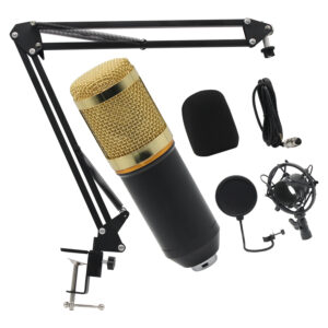 Microfone Condensador Pop Filter Aranha com Braço Articulado – BM800