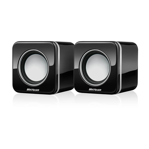 Mini Caixa de Som Multimídia USB P2 4w 2.0 Black Piano SP089