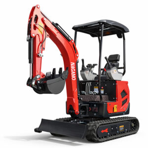 Mini Escavadeira a Diesel 25Hp Braço Articulado 1500Kg com Cabine Aberta e Cobertura