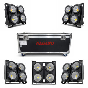 Kit 5 Mini Refletor Brut 400w Led 4 Lâmpadas Quente/Frio com Case
