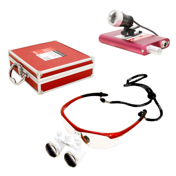 Óculos Lupa Cirúrgica Medico Dentista 3.5x-420 Led 3w