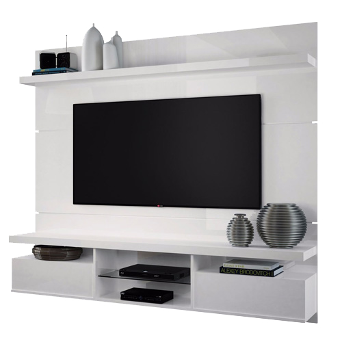 Painel Home Suspenso Livin 1.8 para TVs até 55 Pol, 2 Portas basculantes, Branco – 6152
