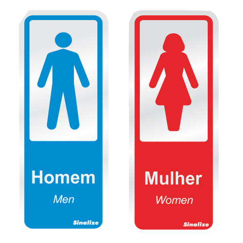 Placa Sinalizadora Banheiro – Masculino e Feminino