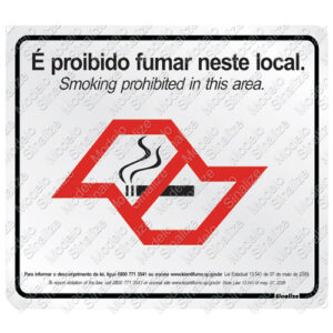 Placa sinalizadora Lei anti fumo sp 7 x 10 cm 2 unidades