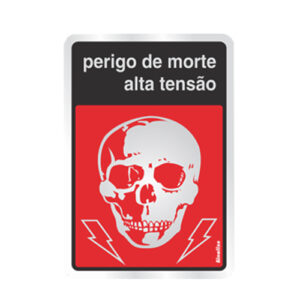 Placa sinalizadora Perigo de vida 16 x 23cm